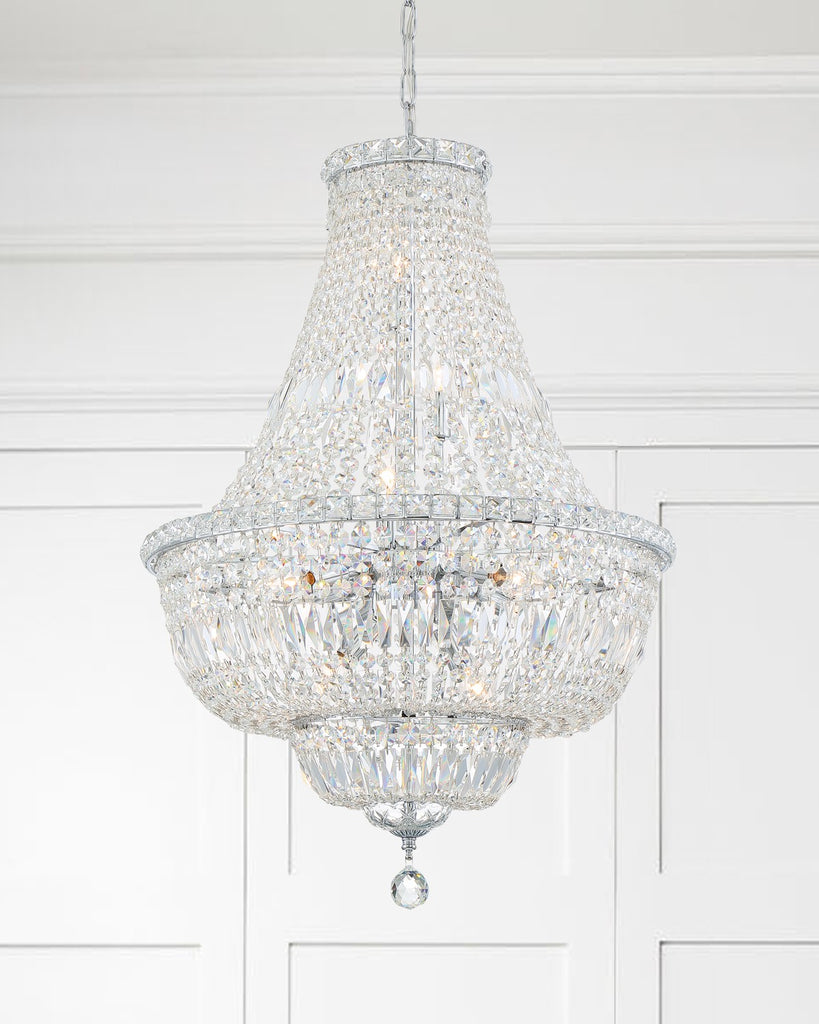 Roslyn 9 Light Polished Chrome Chandelier Chandelier Crystorama