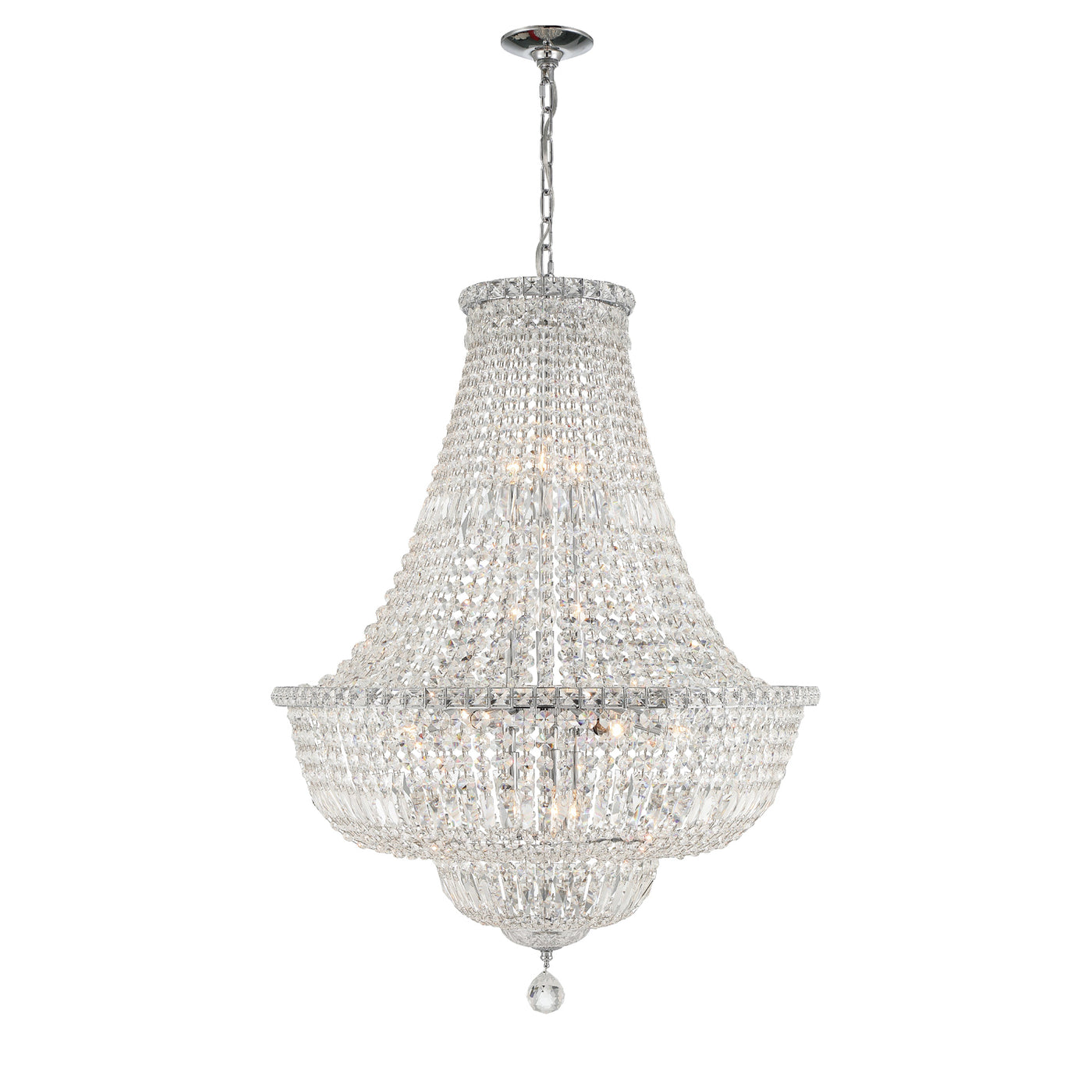 Roslyn 15 Light Polished Chrome Chandelier Chandelier Crystorama