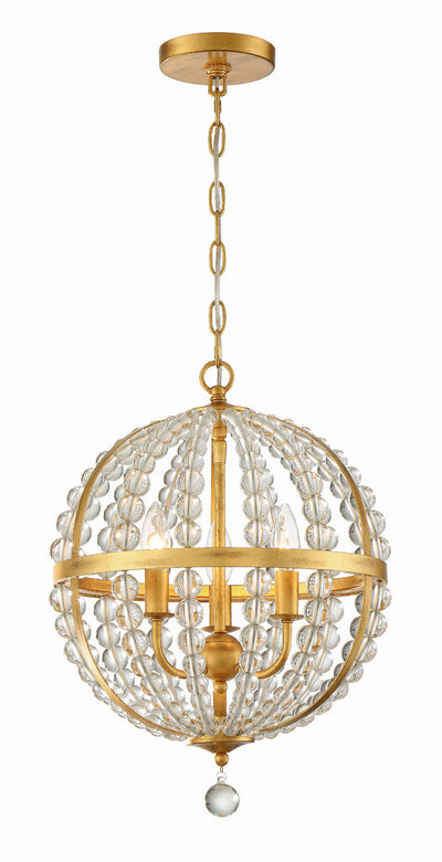 Roxy 3 Light Antique Gold Mini Chandelier Chandelier Crystorama