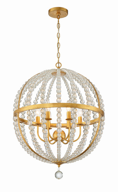 Roxy 6 Light Antique Gold Chandelier Chandelier Crystorama