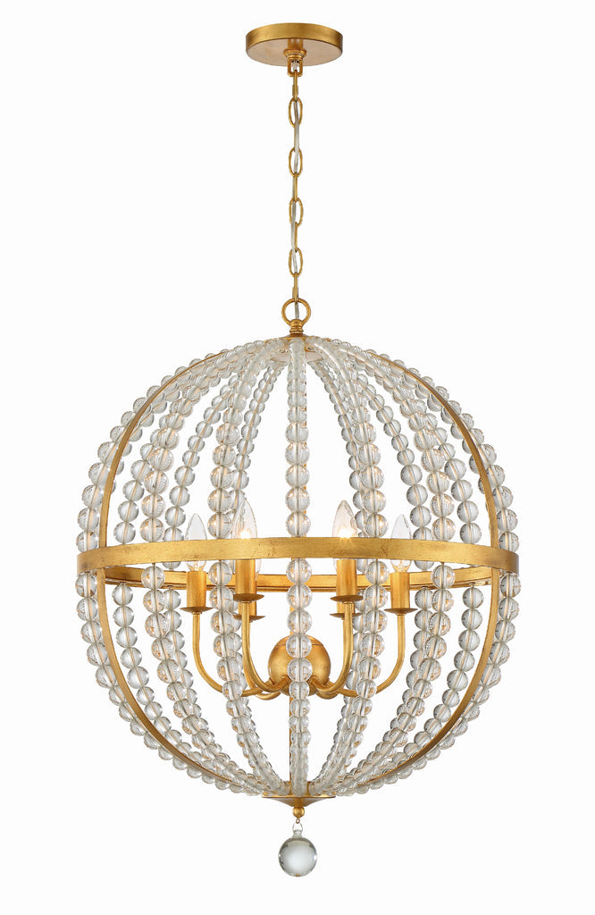 Roxy 6 Light Antique Gold Chandelier Chandelier Crystorama