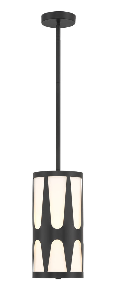 Royston 1 Light Black Mini Pendant Pendant Crystorama