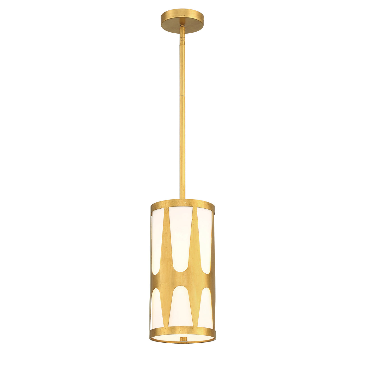 Royston 1 Light Antique Gold Mini Pendant Pendant Crystorama