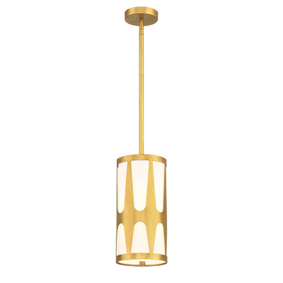 Royston 1 Light Antique Gold Mini Pendant Pendant Crystorama