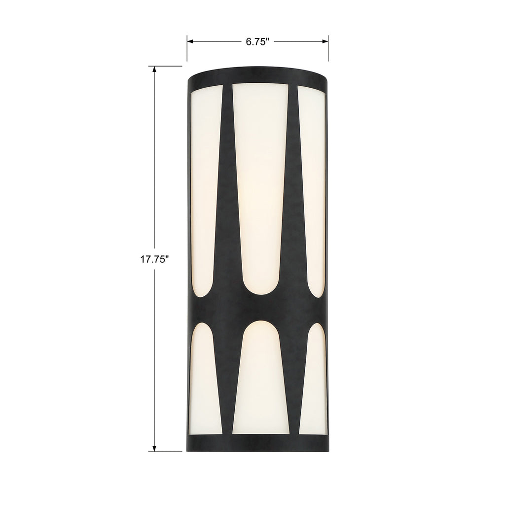 Royston Integrated LED Black Sconce Wall Sconce Crystorama