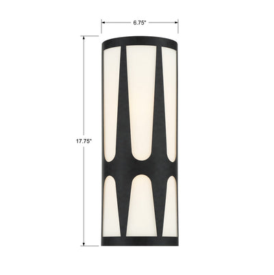 Royston 2 Light Black Sconce Wall Sconce Crystorama