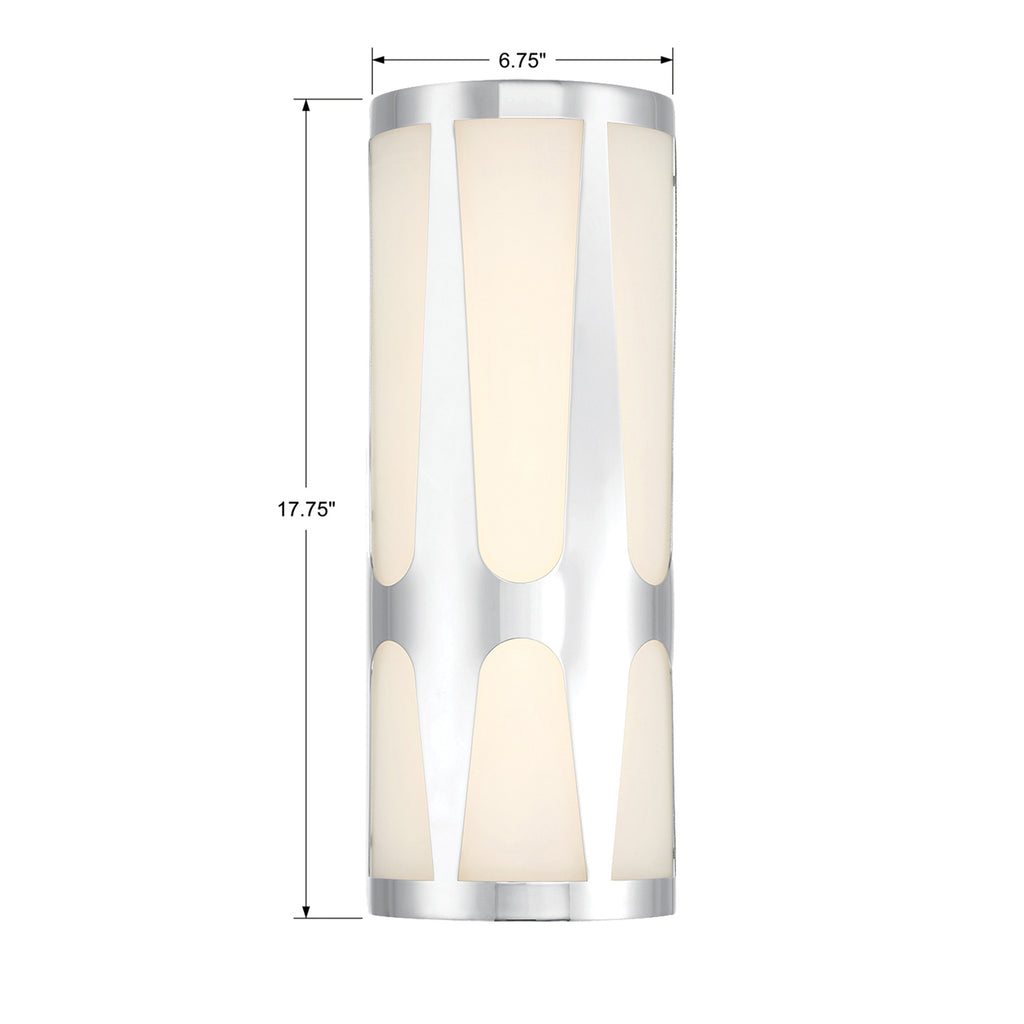 Royston Integrated LED Polished Chrome Sconce Wall Sconce Crystorama