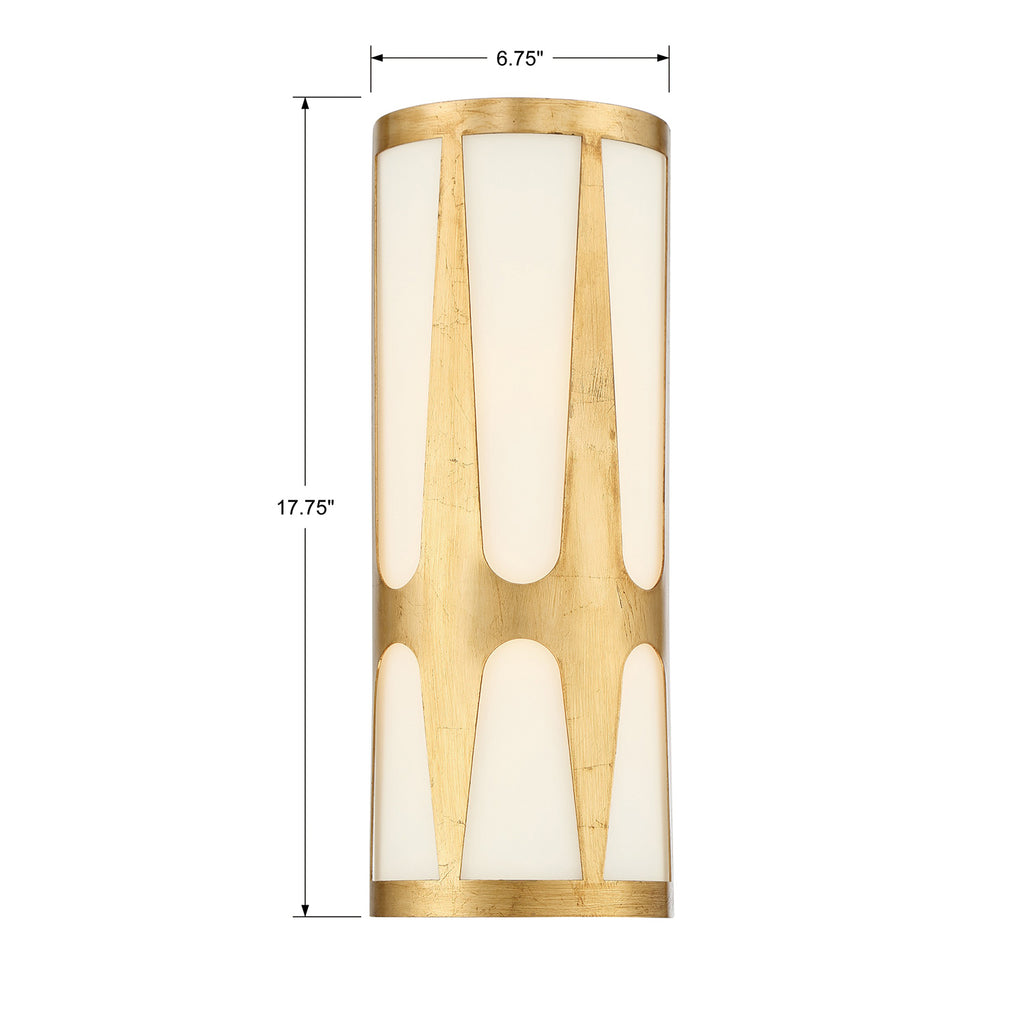 Royston Integrated LED Antique Gold Sconce Wall Sconce Crystorama