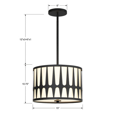 Royston 3 Light Black Mini Chandelier Chandelier Crystorama