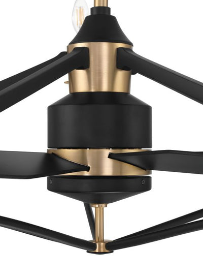 24" The Reserve 32 in Flat Black/Satin Brass w/ Flat Black Blades Ceiling Fan CRAFTMADE