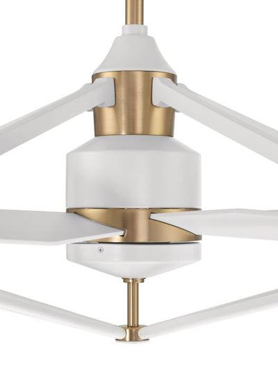 24" The Reserve 32 in White/Satin Brass w/ White Blades Ceiling Fan CRAFTMADE