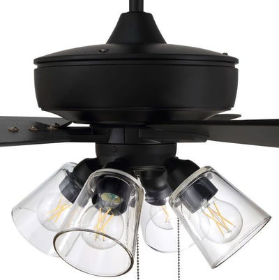 60" Super Pro 104 in Flat Black  w/ Flat Black/Greywood Blades Ceiling Fan CRAFTMADE