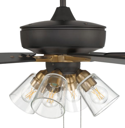 60" Super Pro 104 in Flat Black/Satin Brass w/ Black Walnut/Flat Black Blades Ceiling Fan CRAFTMADE