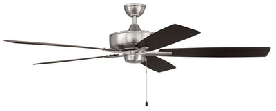 60" Super Pro 60 in Brushed Polished Nickel w/ Driftwood/Grey Walnut Blades Ceiling Fan CRAFTMADE