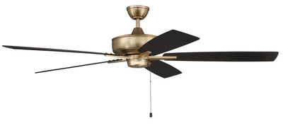 60" Super Pro 60 in Satin Brass w/ Black Walnut/Flat Black Blades Ceiling Fan CRAFTMADE