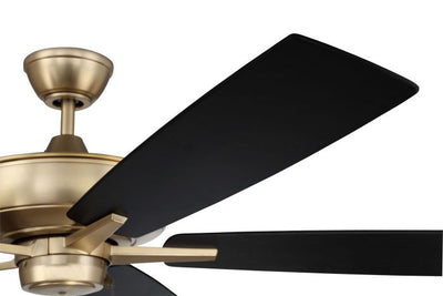 60" Super Pro 60 in Satin Brass w/ Black Walnut/Flat Black Blades Ceiling Fan CRAFTMADE