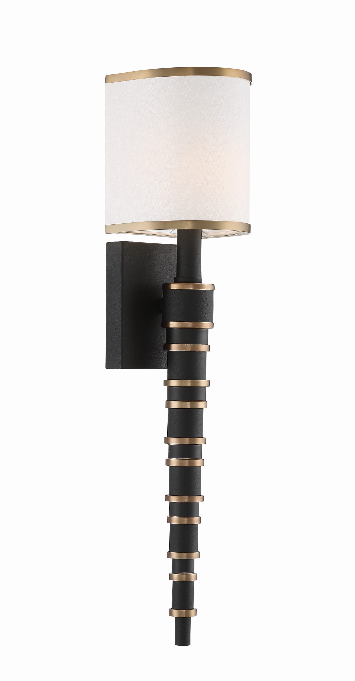 Sloane 1 Light Vibrant Gold + Black Forged Sconce Wall Sconce Crystorama