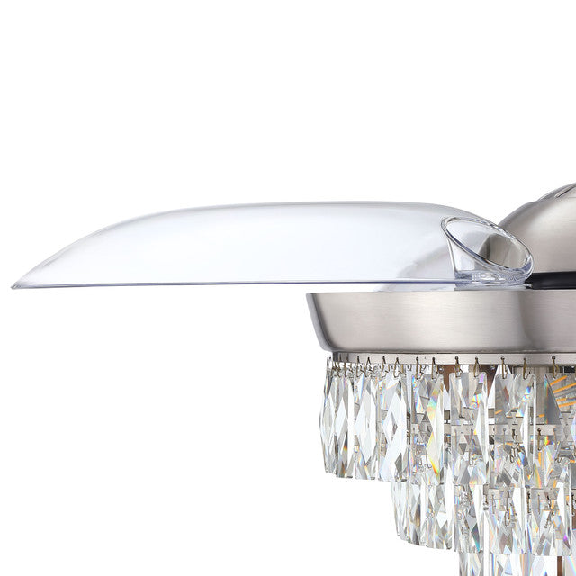 42" Sofia in Brushed Polished Nickel w/ Clear Acrylic Blades