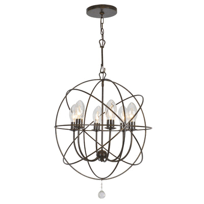 Crystorama Solaris 6 Light English Bronze Sphere Outdoor Pendant