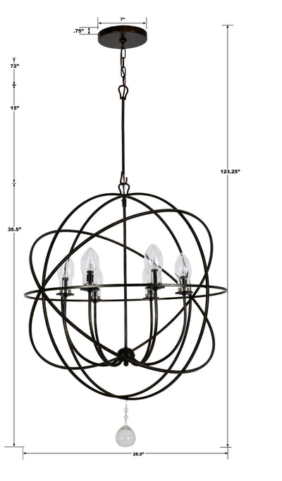 Solaris 6 Light English Bronze Sphere Outdoor Pendant