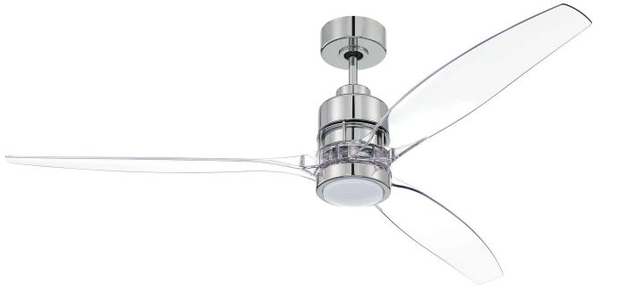 60" Sonnet WiFi in Chrome w/ Clear Acrylic Blades Ceiling Fan CRAFTMADE