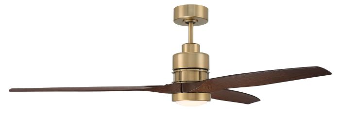 60" Sonnet WiFi in Satin Brass w/ Walnut Blades Ceiling Fan CRAFTMADE