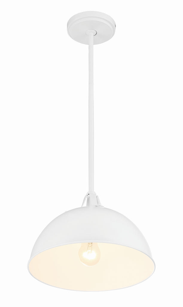 Soto 1 Light White Mini Pendant Pendant Crystorama