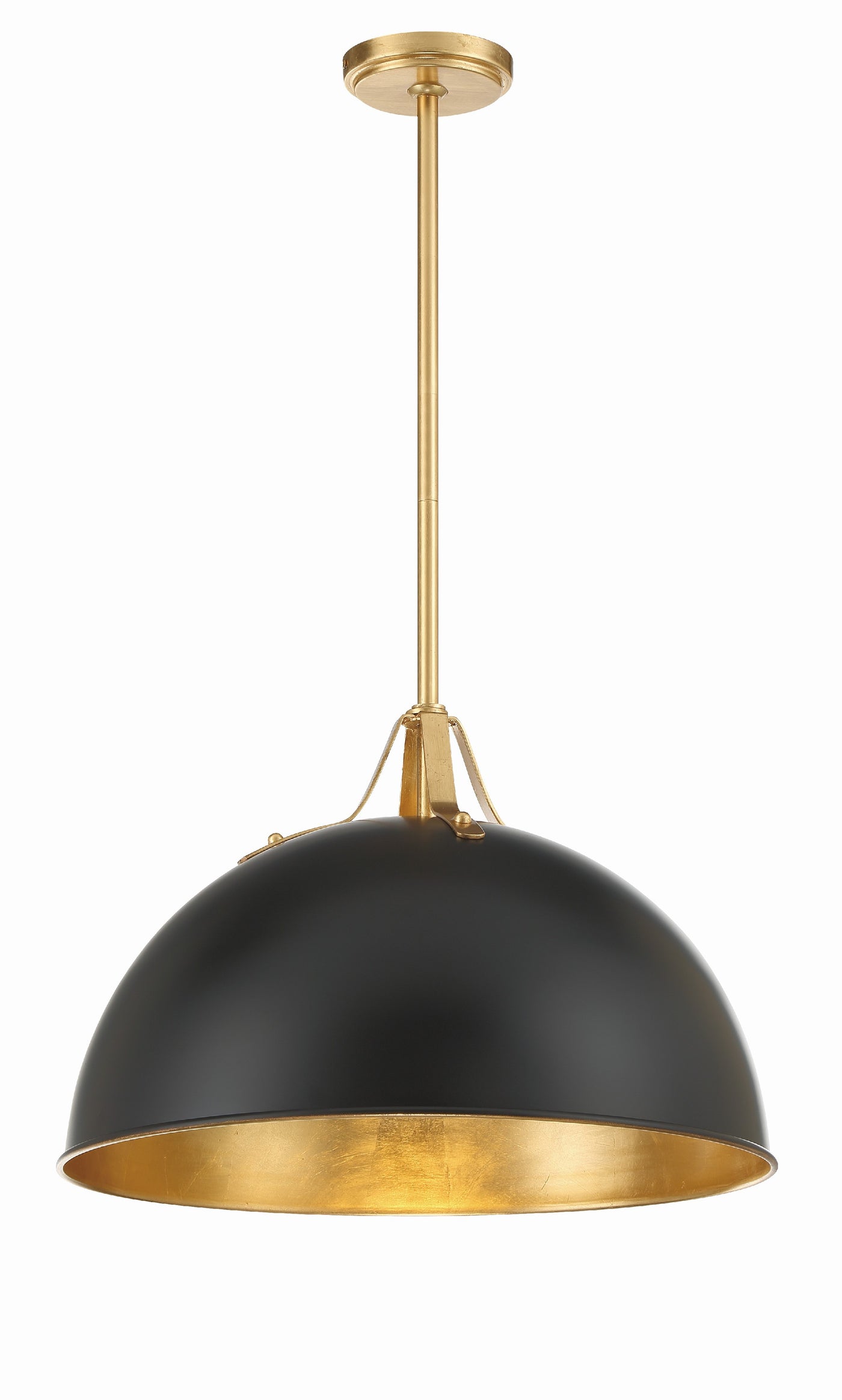 Soto 1 Light Matte Black + Antique Gold Chandelier Chandelier Crystorama