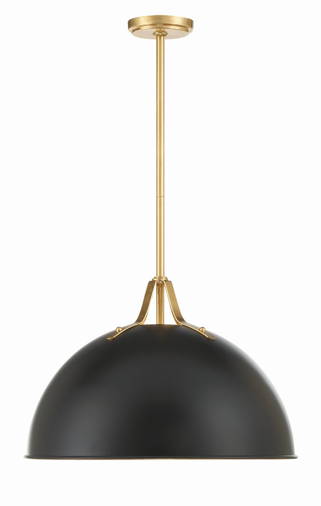 Soto 1 Light Matte Black + Antique Gold Chandelier Chandelier Crystorama