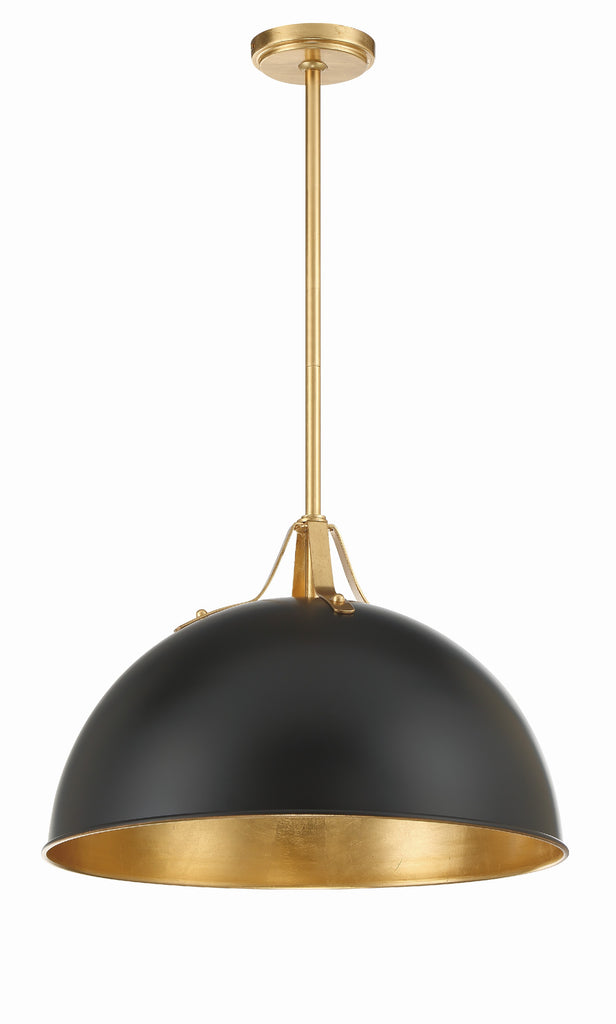 Soto 1 Light Matte Black + Antique Gold Chandelier Chandelier Crystorama