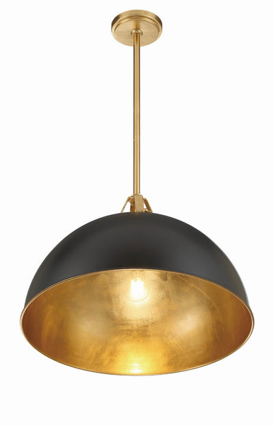 Soto 1 Light Matte Black + Antique Gold Chandelier Chandelier Crystorama