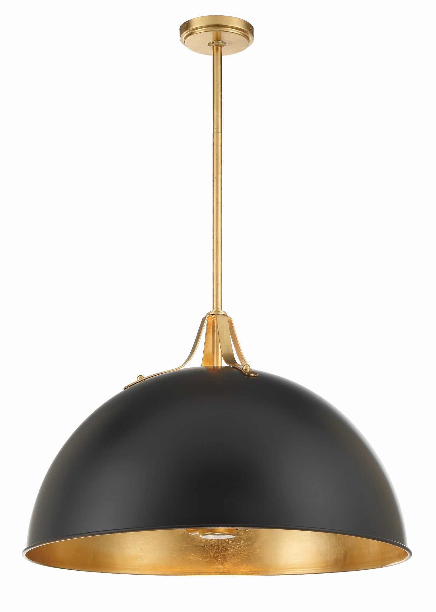 Soto 3 Light Matte Black + Antique Gold Chandelier Chandelier Crystorama