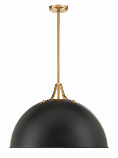 Soto 3 Light Matte Black + Antique Gold Chandelier Chandelier Crystorama