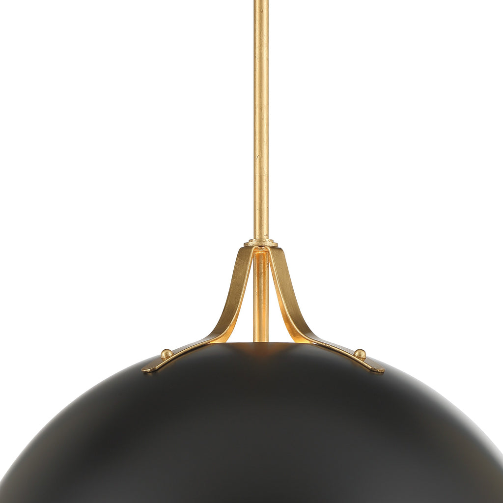 Soto 3 Light Matte Black + Antique Gold Chandelier Chandelier Crystorama