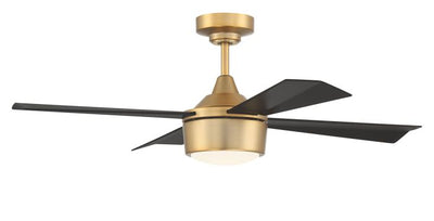 42" Theo,Satin Brass Finish, Flat Black Blades, Light Kit Inlcuded (Optional) Ceiling Fan CRAFTMADE