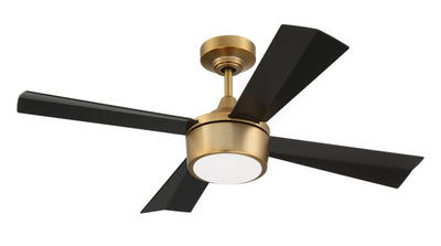 42" Theo,Satin Brass Finish, Flat Black Blades, Light Kit Inlcuded (Optional) Ceiling Fan CRAFTMADE