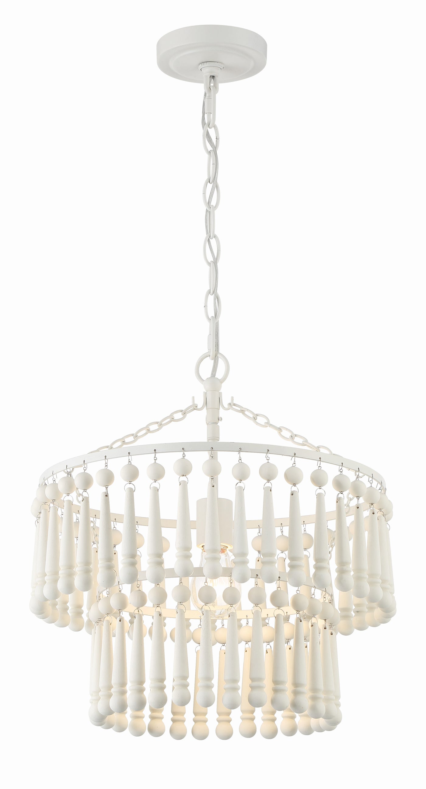 Tiana 1 Light Matte White Pendant Pendant Crystorama