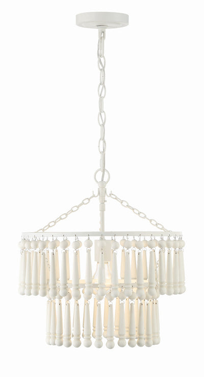 Tiana 1 Light Matte White Pendant Pendant Crystorama