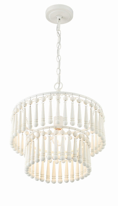 Tiana 1 Light Matte White Pendant Pendant Crystorama