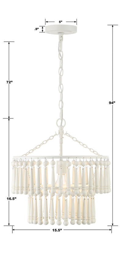 Tiana 1 Light Matte White Pendant Pendant Crystorama