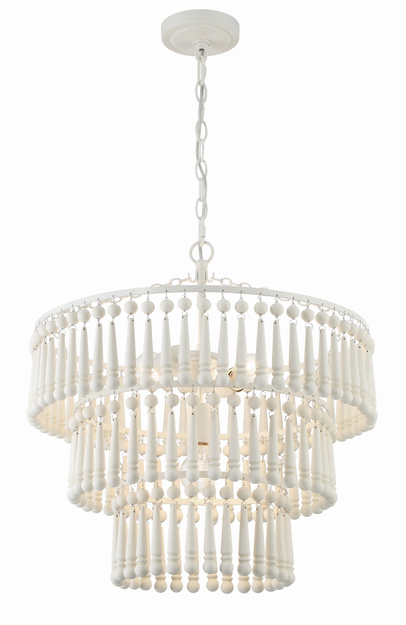 Tiana 3 Light Matte White Chandelier Chandelier Crystorama