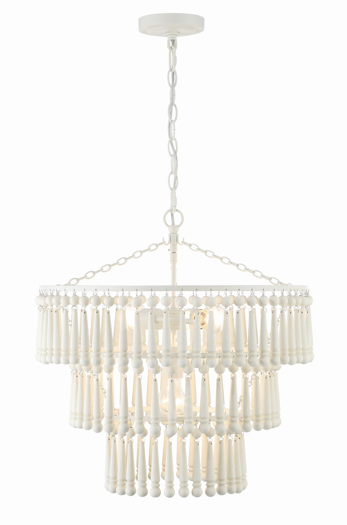 Tiana 3 Light Matte White Chandelier Chandelier Crystorama