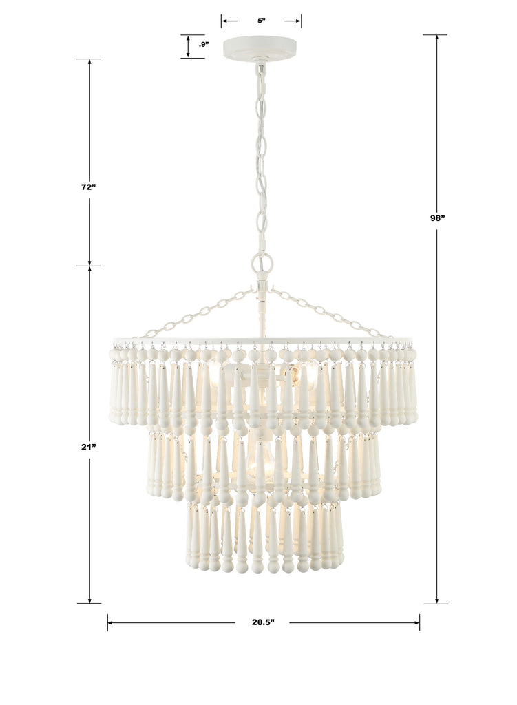 Tiana 3 Light Matte White Chandelier Chandelier Crystorama