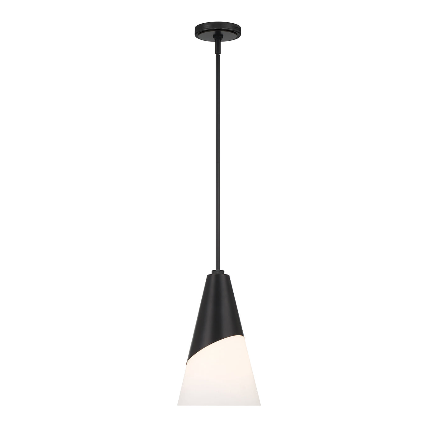 Brian Patrick Flynn Tori 1 Light Matte Black Pendant Pendant Crystorama