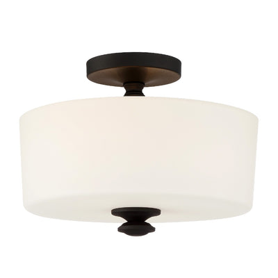 Travis 2 Light Black Forged Semi Flush Mount Semi Flush Crystorama