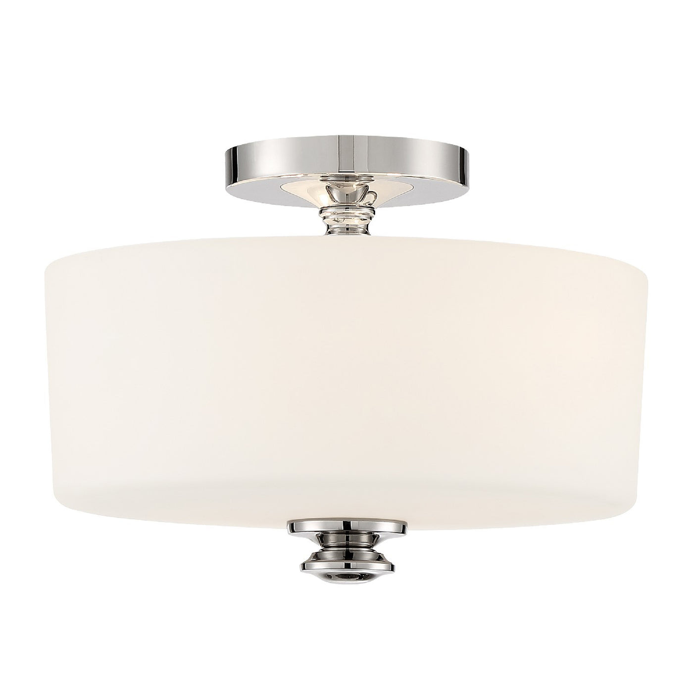 Travis 2 Light Polished Nickel Semi Flush Mount Semi Flush Crystorama