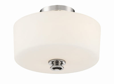 Travis 2 Light Polished Nickel Semi Flush Mount Semi Flush Crystorama