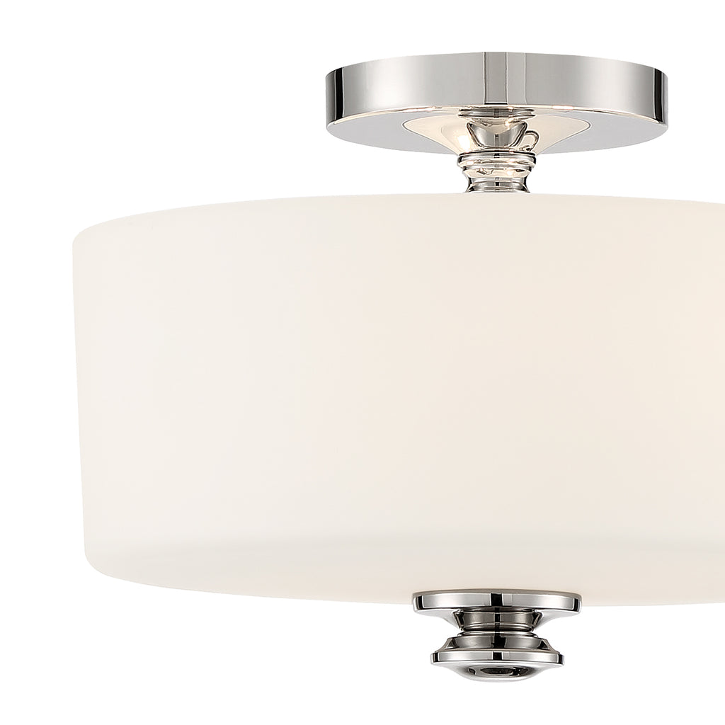 Travis 2 Light Polished Nickel Semi Flush Mount Semi Flush Crystorama