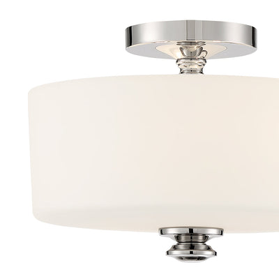 Travis 2 Light Polished Nickel Semi Flush Mount Semi Flush Crystorama