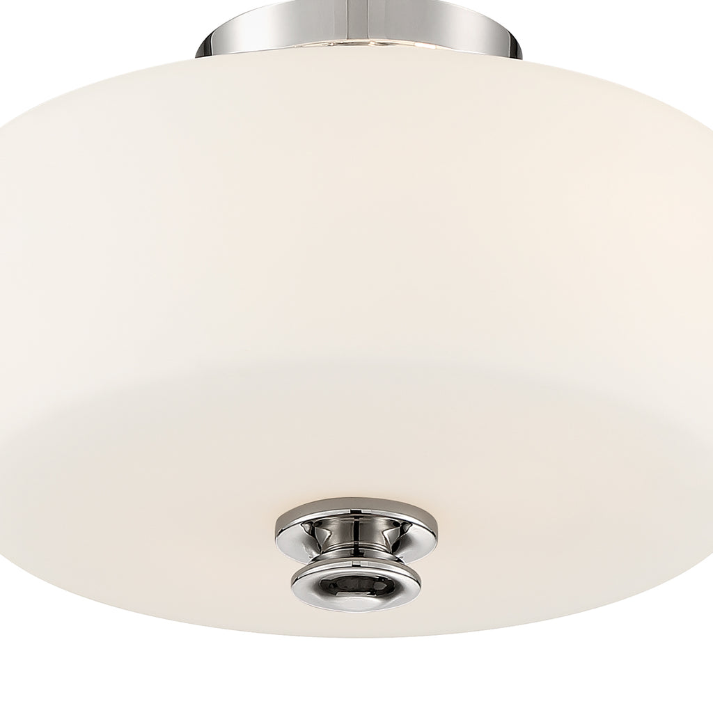 Travis 2 Light Polished Nickel Semi Flush Mount Semi Flush Crystorama